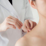 Women receiving acupuncture treatment for beauty